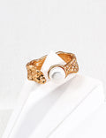 Artistic Textured Pearl Open Ring